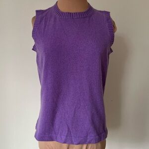 Amina Rubinacci Serge & Réal VTG Purple Knit Cashmere Sweater Vest EUC IT46 US10